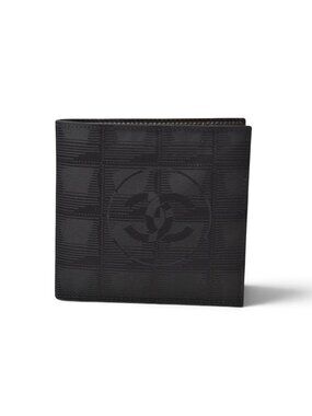 Chanel Bifold Wallet Vintage New Travel Line CC Logo Black